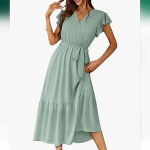 Mint Women's Ruffle Sleeve Dress